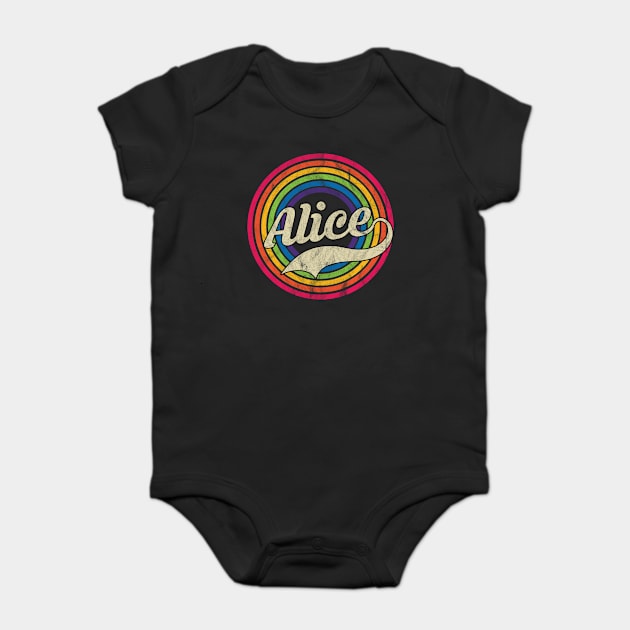 Alice - Retro Rainbow Faded-Style Baby Bodysuit by MaydenArt